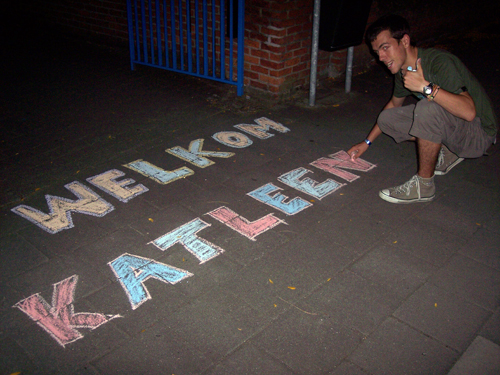 Welkom Katleen - stoepkrijtactie