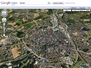 Leuven op Google Earth